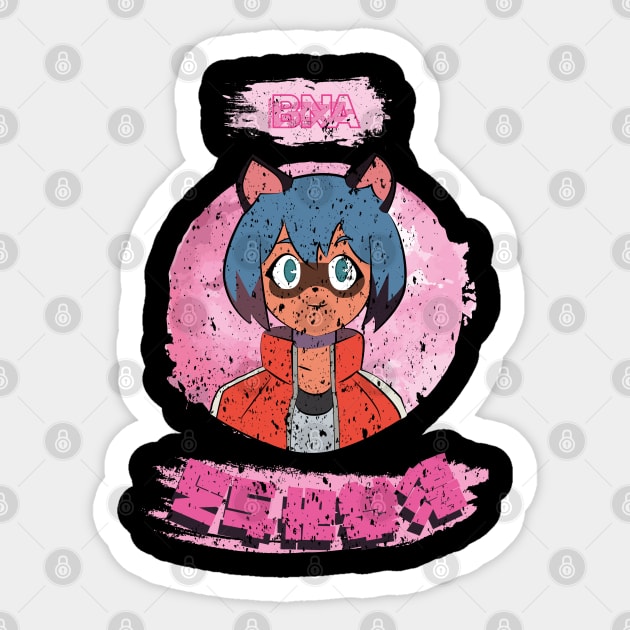 BRAND NEW ANIMAL (BNA): KAGEMORI MICHIRU TANUKI (GRUNGE STYLE) Sticker by FunGangStore